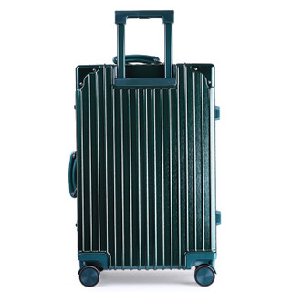 奢选 SHEXUAN 铝框行李箱男女商务拉杆箱29英寸学生复古万向轮旅行箱 7029墨绿色
