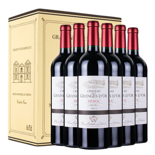 法国原瓶进口 朗克鲁金葛兰许干红葡萄酒750ml*6六瓶整箱装 梅多克中级庄AOC