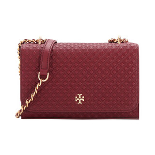 TORY BURCH 汤丽柏琦 女士翻盖皮质单肩斜挎包52806 609 红色