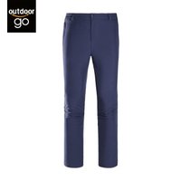 在外 软壳裤男女 秋冬季加绒加厚防风防水抓绒保暖冲锋登山裤 K9W2U8583 宝石蓝 男 M