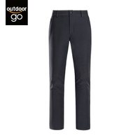 在外 软壳裤男女 秋冬季加绒加厚防风防水抓绒保暖冲锋登山裤 K9W1U8584 黑色 女 S
