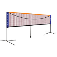 INVUI 英辉 羽毛球网架移动便携式 羽毛球网架子网柱 6.1米标准双打 可调节高度 赠球网