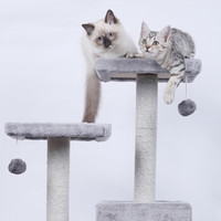 猫玩具猫抓板猫爬架大型豪华多层猫窝猫爬树自营时效售后无忧 灰色高档三层猫爬架