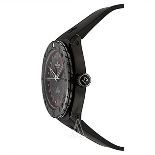 EDOX 依度 Class 1 GMT WorldTimer系列 93005-37N-NRO 男款机械表 43mm 黑色 黑色 橡胶