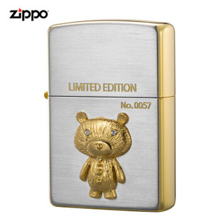 ZIPPO 之宝 美国进口 之宝（zippo） 防风煤油打火机不含油 ZBT-3-154A 站立的小熊 限量款 品牌直供原装正版