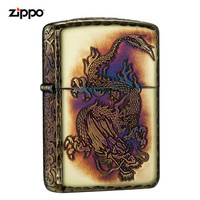 ZIPPO 之宝 美国之宝zippo防风煤油打火机不含油 ZBT-4-16d游龙 氧化镀金 品牌直供原装正版-京东