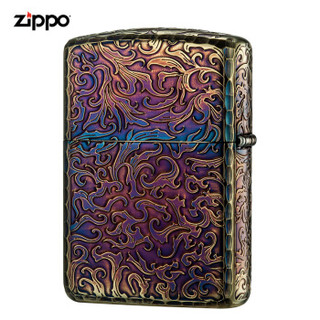 ZIPPO 之宝 美国之宝zippo防风煤油打火机不含油 ZBT-4-16d游龙 氧化镀金 品牌直供原装正版-京东