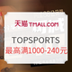 促销活动：天猫精选 TOPSPORTS旗舰店 88会员日