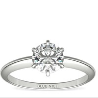 银联专享：Blue Nile 1.03克拉圆形切割钻石（切工理想 成色G 净度VS1）+ 经典6爪单石戒托