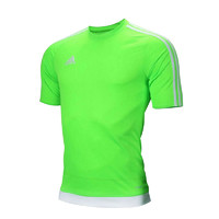 阿迪达斯男士 足球速干短袖队服 太阳能骑士绿运动T恤 S16161