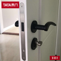 TATA木门 五金静音锁具 室内木门磁吸太空铝材质黑色标配锁#004J