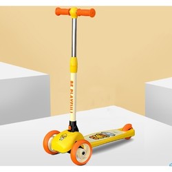 luddy 乐的一键折叠小黄鸭儿童滑板车三轮2-8岁闪光轮男女小孩溜溜车滑滑踏板车