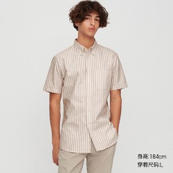 男装 牛津纺修身条纹衬衫(短袖) 427081