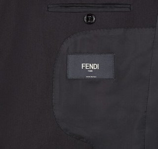 FENDI 芬迪 七夕限定系列Mr Doodle男士刺绣修身西服外套FJ0853AE2OF0QA1 黑色44