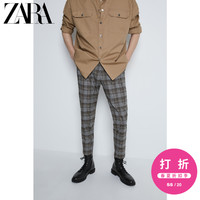 ZARA 男装 运动慢跑裤式腰身格子休闲裤 04432340802