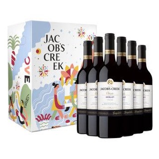 杰卡斯（Jacob’s Creek）经典梅洛干红葡萄酒 750ml*6