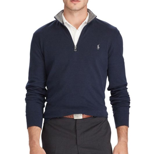 ralph lauren 拉尔夫·劳伦 jersey 男士半拉链针织衫