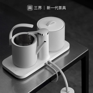 三界茶具 D3-Q全自动上水壶电热水壶家用控温一体泡茶电热烧水壶304不锈钢电茶壶抽水吸水式煮茶器抽水自吸式煮水茶具套装