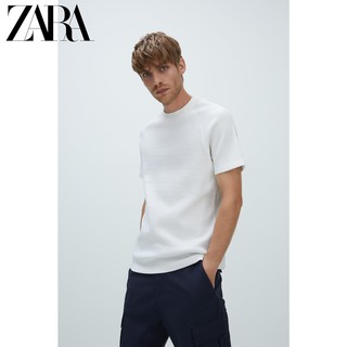 ZARA 新款 男装 纹理短袖白 T 恤 01701301250