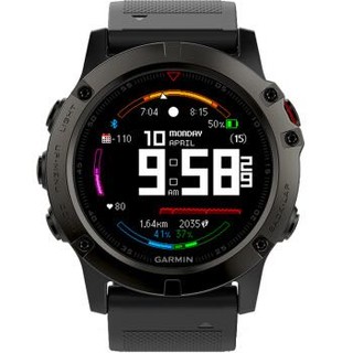 佳明（GARMIN）Fenix5X 飞耐时5X中文蓝宝石玻璃镜面DLC版GPS多功能登山跑步智能运动表游泳户外腕表