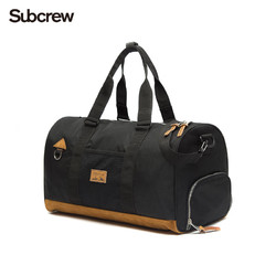 Subcrew潮牌健身包新款潮流旅行收纳包户外黑色单肩手提包行李包