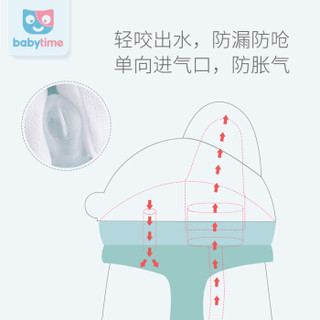 babytime学饮杯 防摔重力球吸管杯 幼儿园宝宝防呛防漏儿童水杯 鸭嘴杯学饮杯 婴儿6-12个月 【260ml】粉色火焰鸟-鸭嘴杯