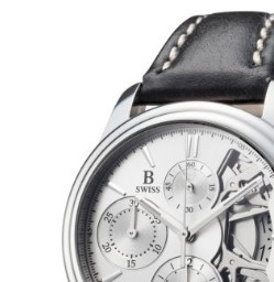 B SWISS BY BUCHERER Analog  00-50506-08-13-01 男士腕表 37.5mm 银色 黑色 皮革