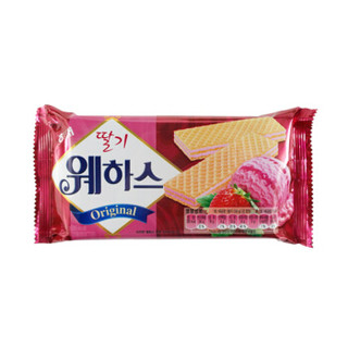 韩国进口海太草莓味威化饼干休闲零食酥脆糕点50g *16件
