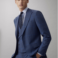 Massimo Dutti 02052344400 纯羊毛格纹西服 蓝色 50(180/100A)