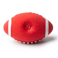 宜特 狗玩具互动耐咬乳胶球 红色橄榄球