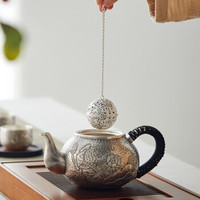 铸荣堂 茶球纯银手工S999泡茶煮茶网茶滤茶隔过滤网功夫茶具配件 纯银茶球