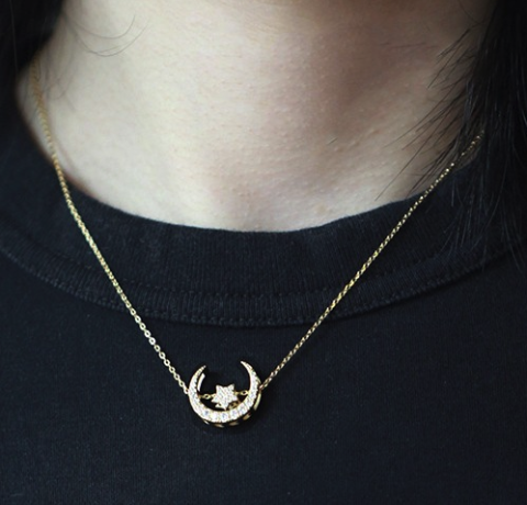 mclon曼卡龙925银星月项链