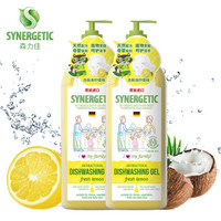 森力佳（synergetic）进口洗洁精1L*2 柠檬香 环保有机 欧洲IECA认证 *2件