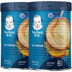 嘉宝(Gerber)米粉婴儿辅食 南瓜小米米粉 宝宝米糊2段250g*2罐套装(6-36个月适用)