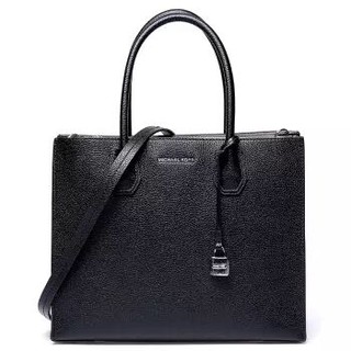 MICHAEL KORS 迈克·科尔斯 MK女包 MERCER系列黑色牛皮女士大号手提单肩包 30F6SM9T3L BLACK