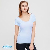 UNIQLO/优衣库 女装 AIRism U领T恤(短袖)(打底衫) (舒爽内衣) 422268