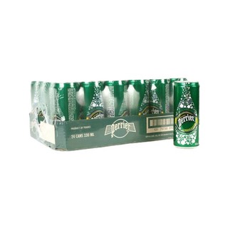 perrier 巴黎水 充气天然矿泉水 原味 330ml*24听