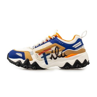 FILA 斐乐 FUSION系列 男士休闲运动鞋 T12M031101F-GS 奶白/蓝绸色 40 T12M031101F-GS 奶白/蓝绸色 40