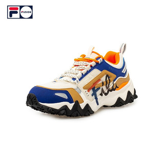 FILA 斐乐 FUSION系列 男士休闲运动鞋 T12M031101F-GS 奶白/蓝绸色 40 T12M031101F-GS 奶白/蓝绸色 40