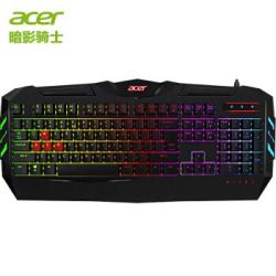 宏碁( acer)暗影骑士Keyboard 键盘 有线键盘 104键 混光 黑色