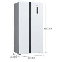SIEMENS 西门子 502升变频无霜冰箱双开门对开门家用大容量超薄嵌入白色BCD-502W