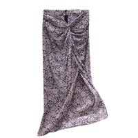 ZARA 女士印花开叉自然腰半身裙08125032612