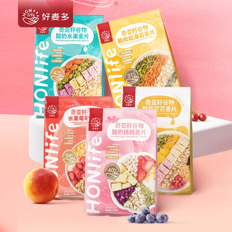 百亿补贴honlife好麦多酸奶水果麦片300g2袋