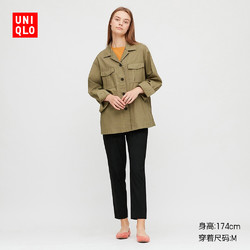 UNIQLO 优衣库 427065 女士麻棉衬衫式夹克