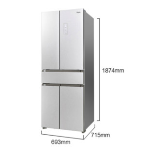 Whirlpool 惠而浦 BCD-406WMGBIW 多门冰箱 (波尔卡白、406升、二级)