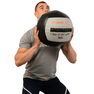 锐思 健身房PU药球壁球无弹力实心球稳定平衡训练重力训练球 Medicine Ball 单只3kg