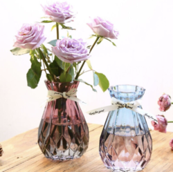 质优家 欧式创意玻璃花瓶家用插花客厅装饰摆
