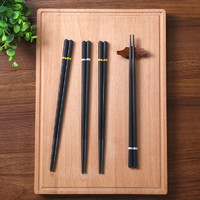 双枪日式尖头合金筷子 家用筷子套装 韩国创意银筷尖头筷 骨瓷筷