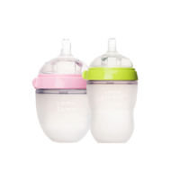 Comotomo可么多么 婴儿全硅胶奶瓶粉色150ml+绿色250ml