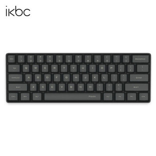 粉丝价：ikbc poker 61键 迷你原厂Cherry轴 PBT键帽 机械键盘 （游戏键盘 人体工学） 黑色 青轴